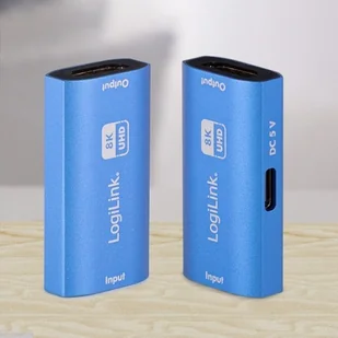 logilink Repeater HDMI, 8K/60HZ, HDCP2.3, Alu, niebieski - Rozgałęźniki - miniaturka - grafika 1