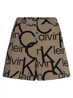Piżamy damskie - Calvin Klein - Damskie spodenki od piżam, beżowy|szary - grafika 1