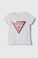 Koszulki dla dziewczynek - Guess t-shirt dziecięcy kolor biały - miniaturka - grafika 1