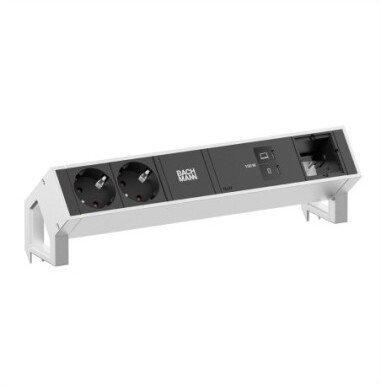 Listwa zasilająca Bachmann BACHMANN DESK2 2xCEE7/3 1xUSB C/C 100 W, 1xCM 1,0 m ze stali nierdzewnej