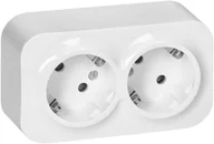 Gniazdka elektryczne - ToDo Gniazdo podwójne 2x2P+Z, 16A/230VAC, IP20,Schuko,Białe 10 sztuk - miniaturka - grafika 1
