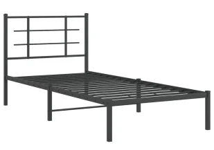 Czarne loftowe łóżko metalowe 90x200 cm - Laxo - Łóżka - miniaturka - grafika 1