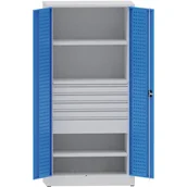 Pozostałe wyposażenie warsztatu - PARTNER B2B Metalowa szafa warsztatowa, 1950x950x500 mm, 2 półki, 5 szuflad S45600.2.B5.2.4K - miniaturka - grafika 1