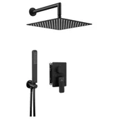 Zestawy prysznicowe - Deante Hiacynt Zestaw prysznicowy podtynkowy z deszczownicą czarny BXYZNQHM - miniaturka - grafika 1