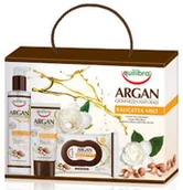 Zestawy kosmetyków damskich - EQUILIBRA APS IMPORT-EXPORT Zestaw Arganowy do pielęgnacjo Twarzy: Arganowy nawilżający krem do twarzy, 75 ml + chusteczki do demakijażu twarzy i okolic oczu, 25 szt. + woda micelarna, 200 ml - miniaturka - grafika 1