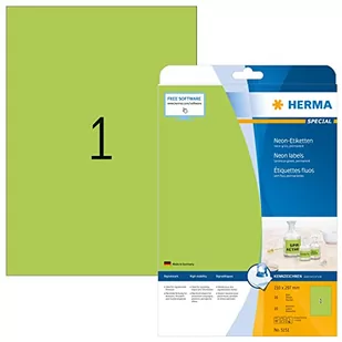 Herma Etiketten A4 neon-grün 210x297 mm Papier matt 20 St. - 5151 - Etykiety do drukarek - miniaturka - grafika 1