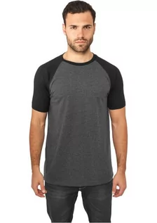 Koszulki męskie - Urban Classics T-shirt męski Raglan Contrast Tee, grafit/czarny (Charcoal/Black), S - grafika 1