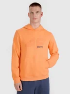 Bluzy męskie - 4F Bluza dresowa nierozpinana z kapturem męska - pomarańczowa L - miniaturka - grafika 1