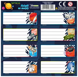 DERFORM NAKLEJKI NA ZESZYT KPL8SZT DERF SPACE A 25 - Zabawki kreatywne - miniaturka - grafika 2