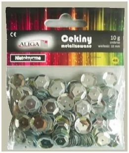 Cekiny Metalizowane, Srebrne 10 G. Aliga - Dekoratorstwo - miniaturka - grafika 1