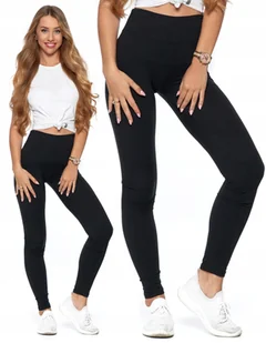 Legginsy z Wysokim Stanem Kryjące Czarne Klasyczne Getry Fit Sportowe Moraj - Legginsy - miniaturka - grafika 1