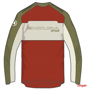 Koszulka Endura MT500 Burner Lite L/S Red - Koszulki rowerowe - miniaturka - grafika 1