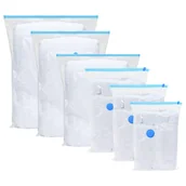 Pokrowce na ubrania - vidaXL Torba Vacuum Podróżna Przezroczysta, Niebieska Plastik 100 x 80 cm - miniaturka - grafika 1