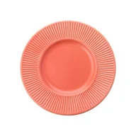 Talerze - Talerz deserowy Prążki 22 cm koralowy - miniaturka - grafika 1