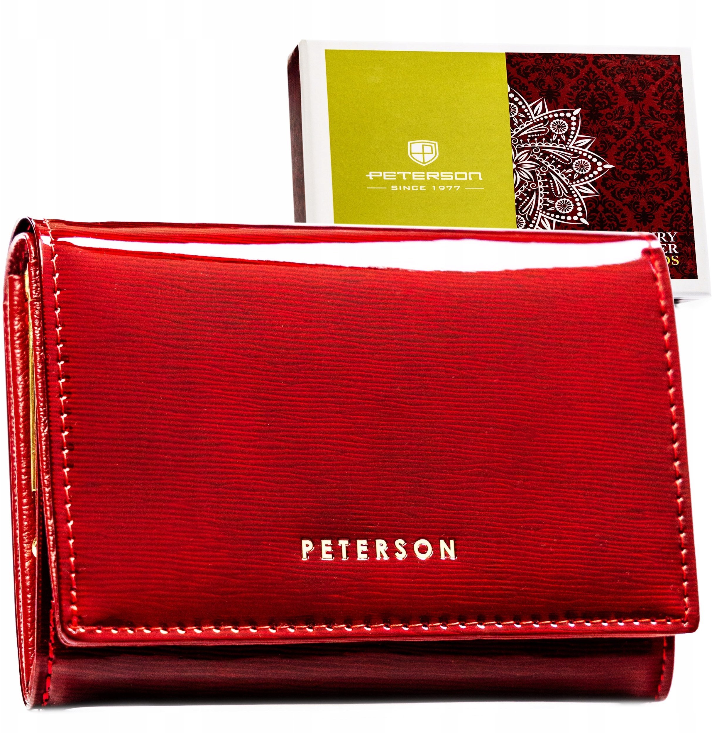 Peterson Czerwony portfel damski Peterson RFID elegancja, która pracuje na co dzień PTN 445-SH