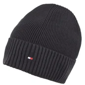 Czapki damskie - Czapka zimowa Tommy Hilfiger Beanie Pima Cotton black domieszką kaszmiru - miniaturka - grafika 1