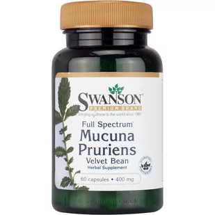 Swanson Full Spectrum Mucuna Pruriens (Velvet Beans), 400 mg, 60 kapsułek - Witaminy i minerały - miniaturka - grafika 1