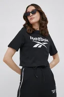 Koszulki i topy damskie - Koszulka sportowa damska Reebok czarny r XS - miniaturka - grafika 1