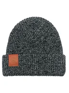 Czapki damskie - Czapka zimowa z bawełny organicznej czarno biały melanż - miniaturka - grafika 1