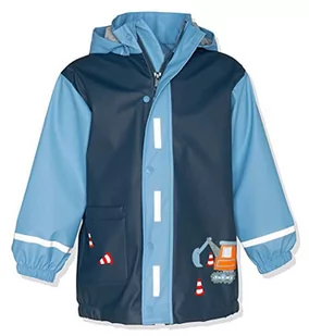Playshoes Chłopcy płaszcz przeciwdeszczowy plac budowy kurtka przeciwdeszczowa, niebieski (Bleu 17), 128 cm - Kurtki i płaszcze dla chłopców - miniaturka - grafika 1