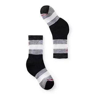 Smartwool Unisex Youth Kids' Hike Full Cushion Striped Crew skarpety, czarne, S - Skarpetki damskie - miniaturka - grafika 1