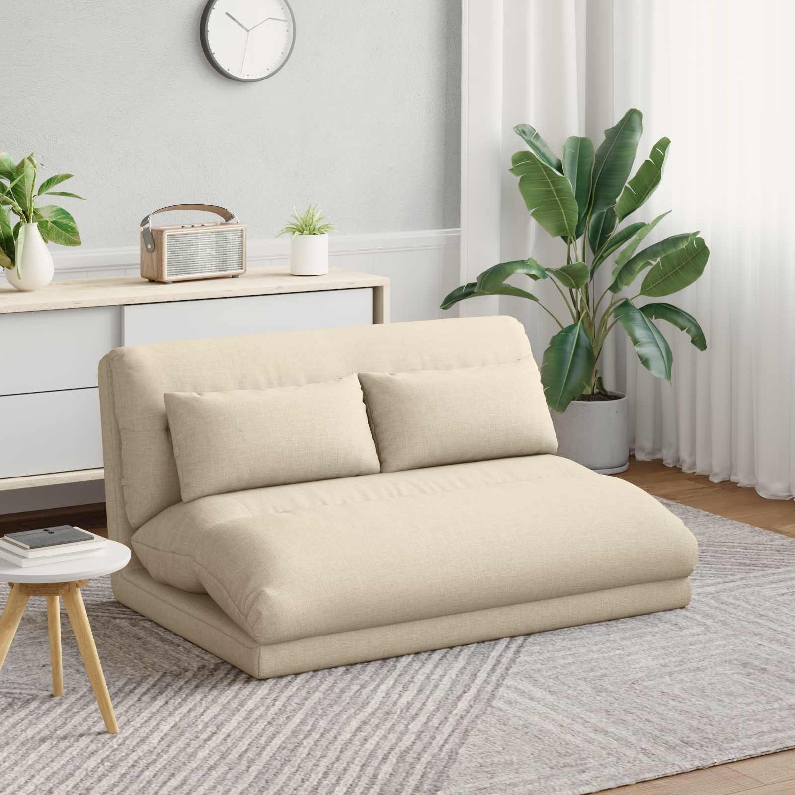vidaXL vidaXL Krzesło na podłogę Kremowy 110 x 82 x 55 cm tkanina