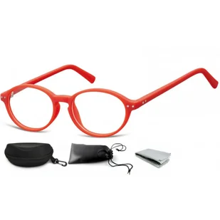Okulary dziecięce zerówki okrągłe lenonki PK15C czerwone - Okulary dla dzieci - miniaturka - grafika 1