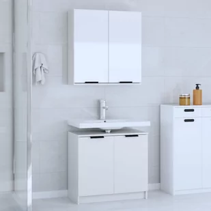 Lumarko Zestaw 2 szafek do łazienki, biały - Meble łazienkowe - miniaturka - grafika 1