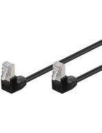 Patchcordy - Kabel Lan Patchcord Cat 5E F/utp 2x90 Czarny 3m - miniaturka - grafika 1