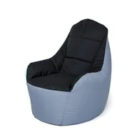 Pufy i podnóżki - Pufa worek sako BOSS szary-czarny XXL 140x90 - miniaturka - grafika 1