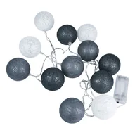 Dekoracje sali - Girlanda LED, 12 x biało-szare kule, 2 x AA, 1,5 m - miniaturka - grafika 1