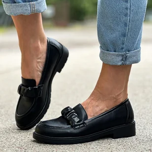 Czarne półbuty damskie S.Barski 335 - S.BARSKI - Półbuty damskie - miniaturka - grafika 1