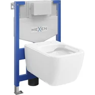 Stelaże i zestawy podtynkowe do WC - Mexen zestaw podtynkowy WC stelaż Fenix XS-F z miską WC Stella, biały - miniaturka - grafika 1