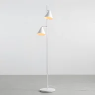 Oprawy, klosze i abażury - Stojąca lampa w kolorze białym Form z dwoma regulowanymi stożkowymi kloszami - miniaturka - grafika 1