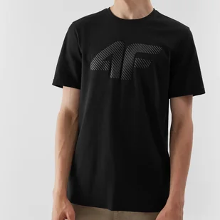 Koszulka Męska 4F T-shirt Czarny Logo M Czarny - Koszulki męskie - miniaturka - grafika 1