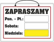 Tablice BHP - Tablica laminowana A4 - zapraszamy sobota+ niedziele - miniaturka - grafika 1