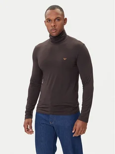 Emporio Armani Underwear Golf EM000388 AF14988 U6031 Brązowy Slim Fit - Swetry męskie - miniaturka - grafika 1