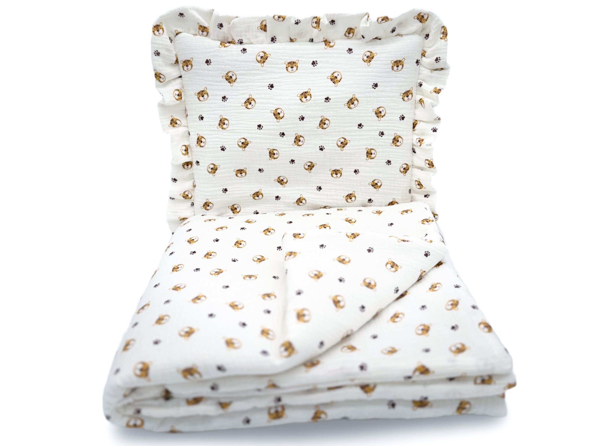 Komplet Pościel Z Wypełnieniem Muślinowa Z Falbanką 100X135 CM 2 Elementy