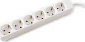 Kable - Kabel zasilający Value VALUE Gniazdo 6-drożne bez przełącznika, białe, 3 m - miniaturka - grafika 1
