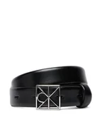 Paski - Calvin Klein Pasek Damski Emblem Buckle 25Mm Fixed Smooth LV04F7072G Czarny - miniaturka - grafika 1