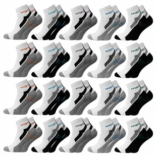 20-PAR Skarpety Męskie Bawełniane skarpetki Wysoka JAKOŚĆ za kostkę - Skarpetki męskie - miniaturka - grafika 1