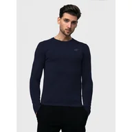 Koszulki sportowe męskie - Longsleeve Męski 4F Ciemny Granat SS23TLONM078-30S - miniaturka - grafika 1