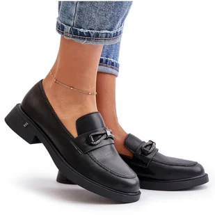 Mokasyny Damskie Ze Skóry Naturalnej Vinceza 62181 Czarne - Mokasyny damskie - miniaturka - grafika 1