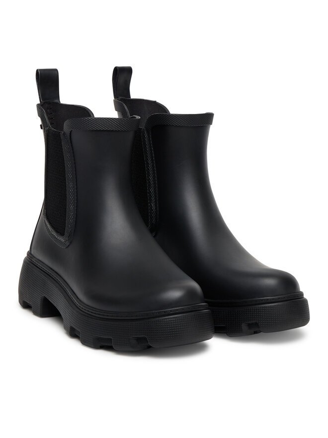 TOMMY HILFIGER CZARNE KALOSZE Z ELASTYCZNYMI WSTAWKAMI 38 T6A