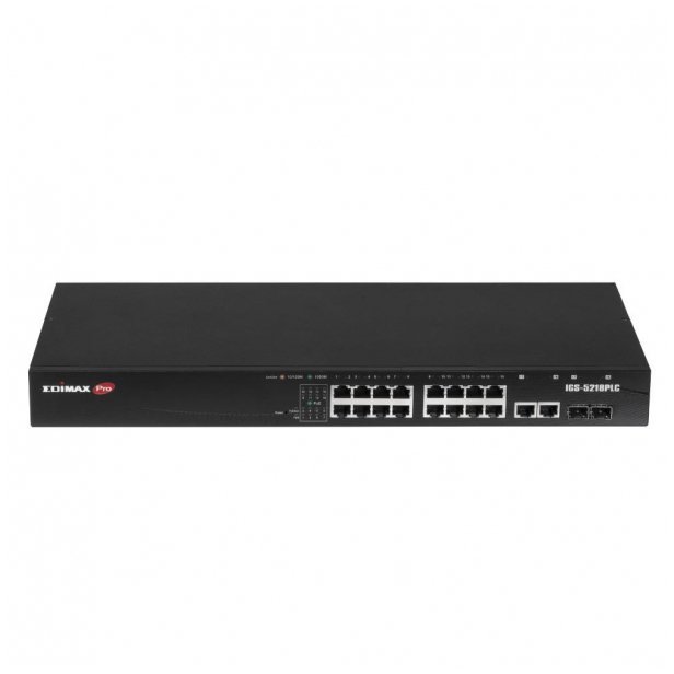 edimax technology Switch zarządzalny Edimax IGS-5218PLC Web Smart 16x1GbE PoE+ 2xSFP Combo Uplink