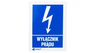 Pozostałe akcesoria sieciowe - Tabliczka ostrzegawcza /WYŁĄCZNIK PRĄDU 52X74/ 8EIA/Q1/F - miniaturka - grafika 1