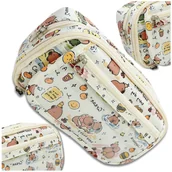 Kosmetyczki, organizery i kuferki - Piórnik Szkolny Saszetka Rozkładany Dwukomorowy Kapibara Kosmetyczka Duży - miniaturka - grafika 1