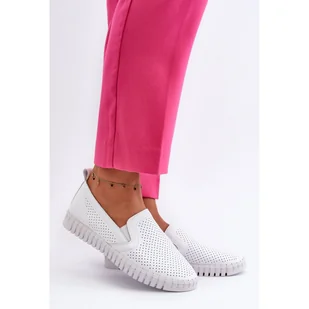 Vinceza Damskie ażurowe półbuty White białe - Półbuty damskie - miniaturka - grafika 1