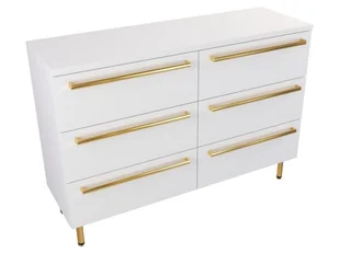 Szafka Stojąca Z Blatem ATH 120 cm S Lewa - Biały Mat - Uchwyty Złote Polerowane - Szafki łazienkowe - miniaturka - grafika 1