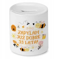 Skarbonki - Skarbonka na Urodziny 33 33te 33-te na Prezent z Nadrukiem ze Zdjęciem - miniaturka - grafika 1
